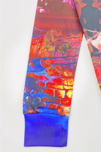 Order online custom-made long-sleeved men's polo shirts, personal design jumping competitions, bullfighting competitions, full-piece printing, dye-sublimation specialty store, three buttons P1431 side view